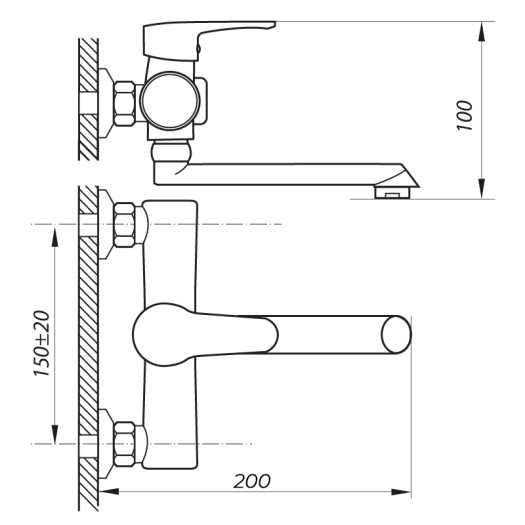 Смеситель для ванны Zerix PUD3 045 (ZX2790)