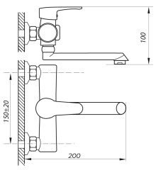 Смеситель для ванны Zerix PUD3 045 (ZX2790)