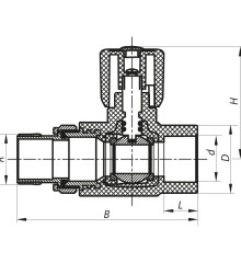 Кран радиаторный 20x1/2 прямой PPR Koer K0159.PRO (KP0204)