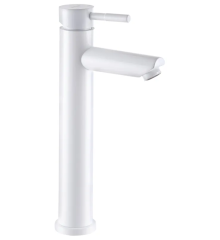 Смеситель для умывальника высокий MIXXUS SUS-001-HIGH WHITE из нерж. стали SUS304 (Цвет белый) (MI5753)