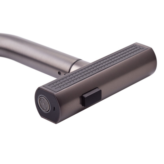 Смеситель для кухни MIXXUS PREMIUM HAMMER 014 GRAPHITE с выдвижным изливом (Цвет графит) (MI6955)