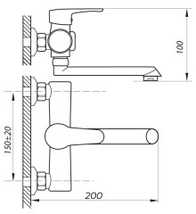 Смеситель для ванны Zerix PUD3 045 белый (ZX2909)