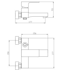 Смеситель для ванны MIXXUS TRINITY 009 EURO (Цвет хром) (MI6271)