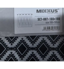 Шторка для ванной MIXXUS SCT-007-180x180 из полиэстера со встроенными кольцами (Узор 