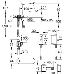 Монокран на одну воду сенсорный Grohe Euroeco Cosmopolitan E Bluetooth (36409000)