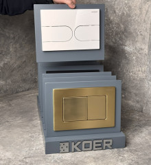 Панель смыва KOER KT-0604-03 240x160x10mm пластиковая, кнопка округленная (цвет белый) (KR5322)