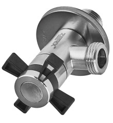 Кран для подключения сантехприборов Zerix VAL-09-1/2x1/2 из нерж.стали SUS304 (ZX5102)