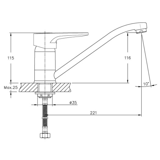 Смеситель для кухни HAIBA OPUS 555 NUT (Цвет хром) (HB0335)