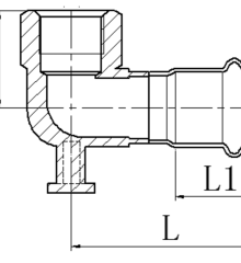 Коліно настінне 90° ВР KOER KQ.V1506F PRESS-INOX AISI 304 15x1/2