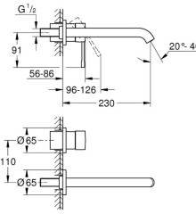 Змішувач для раковини на 2 отвори Grohe Essence L-Size (29193KF1)