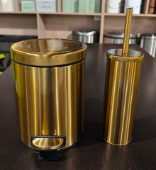 Йоржик для унітазу підлоговий MIXXUS ELLIPSE-TB0202 BRUSHED GOLD (колір матове золото) (MI8401)