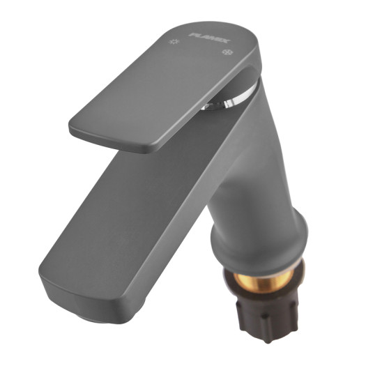 Смеситель для умывальника PLAMIX LUCAS-001 SET GRAPHITE (с подводкой) (Цвет графит) (PM6100)
