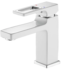 Смеситель для умывальника MIXXUS PREMIUM DANTE 001 NUT WHITE-CHROME (Цвет белый/матовый хром) (MI6792)