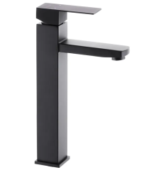 Смеситель для умывальника высокий MIXXUS KUB-001-HIGH BLACK из нерж. стали SUS304 (Цвет черный) (MI2830)