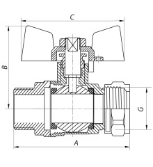 Кран кульовий СК Wing 20x3/4M (PR0005)