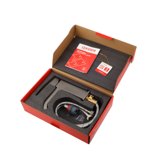 Смеситель для умывальника KOER KB-10037-07 (Цвет графит) (KR5999)