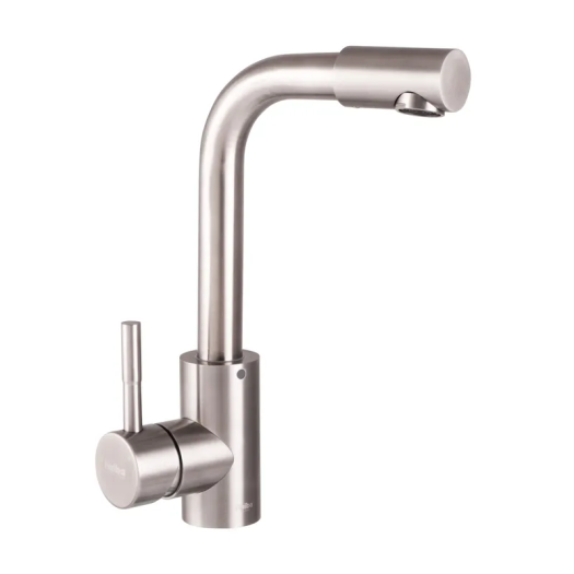 Смеситель для умывальника HAIBA SUS-001-F из нерж. стали SUS304 (Цвет нерж) (HB3894)