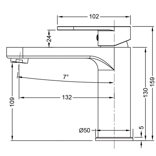 Смеситель для умывальника KOER KB-10030-05 (Цвет черный) (KR5425)