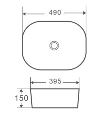 Раковина накладная MIXXUS PREMIUM DIVERSE-0101 BLACK 490х395х150mm (MP6485)