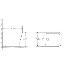 Біде підлогове MIXXUS PREMIUM STYLE-0601 520х345х395mm (MP6603)