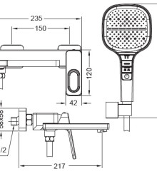 Смеситель для ванны с коротким изливом KOER KB-41031-01 (Цвет хром) (KR5436)