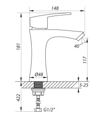 Смеситель для умывальника Zerix LR71001 (LL1030)