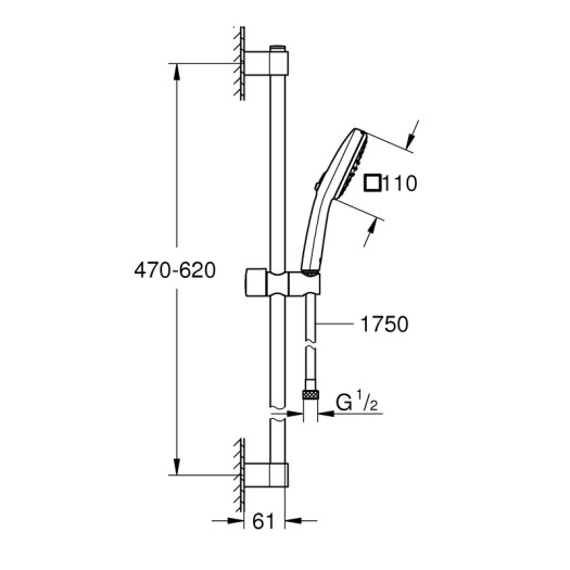 Набор для душа Grohe Tempesta Cube 110, 2 режима (27578003)