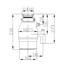 Измельчитель пищевых отходов MIXXUS GD-04-1 750Вт, индукционный двигатель (MX1571)