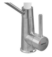 Смеситель для кухни ZERIX FUL-017 REFL.WHITE с силиконовым изливом, из нерж.стали SUS304 (излив белый) (ZX5994)