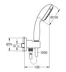 Набір для душу (33556003+26406001) Grohe Eurosmart UA33556002 (UA33556002)