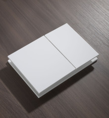 Панель змиву KOER KT-0610-03 240x160x32mm пластикова, кнопка квадратна (колір білий) (KR6134)