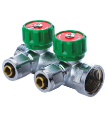Коллектор теплого пола 2 контура Koer KR.1122-2 1”x2 ways (KR2653)