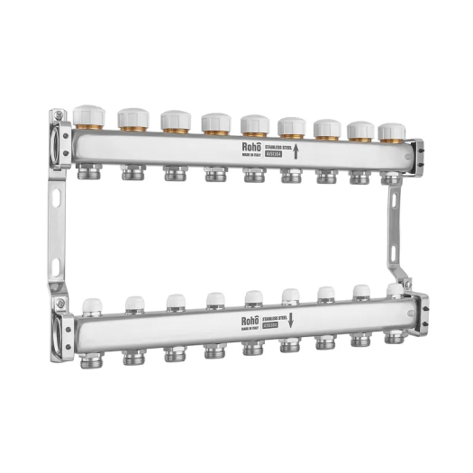 Коллектор с термостатическими и запорными клапанами Roho R805-09M - 1