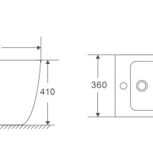 Биде напольное MIXXUS PREMIUM ELLIPSE-0601 560х360х410mm (MP6594)