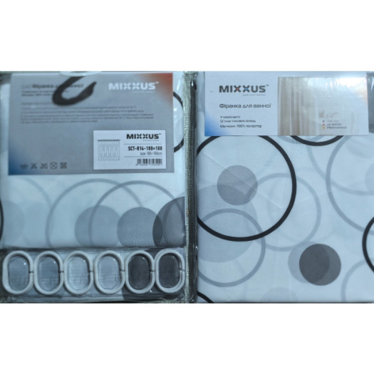 Шторка для ванной MIXXUS SCT-014-180x180 из полиэстера (Узор 
