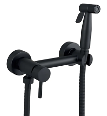 Смеситель настенный MIXXUS SUS-222 BLACK с гигиеническим душем из нерж. стали SUS304 (Цвет черный) (MX0680)