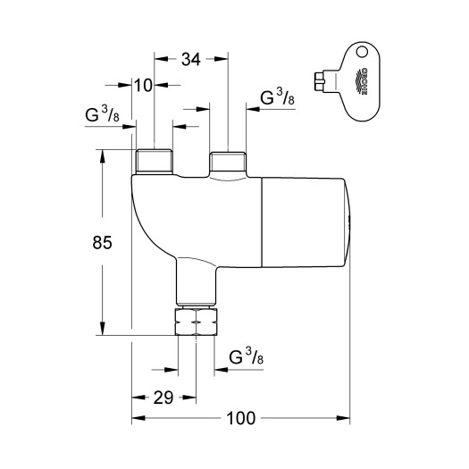 Термостат под раковину Grohe Grohtherm Micro (34487000)