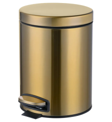 Відро для сміття з плавним закриттям кругле MIXXUS ELLIPSE-TC0205 BRUSHED GOLD 5л (колір матове золото) (MI8400)