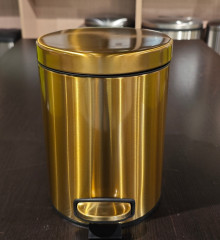 Відро для сміття з плавним закриттям кругле MIXXUS ELLIPSE-TC0205 BRUSHED GOLD 5л (колір матове золото) (MI8400)