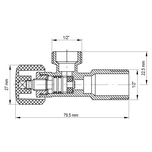 Кран вентильный Koer 1/2x1/2 (KR.510) (KR0146)