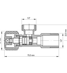 Кран вентильный Koer 1/2x1/2 (KR.510) (KR0146)