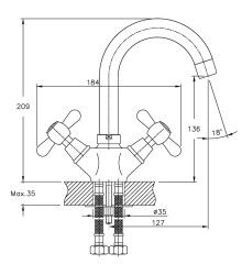 Смеситель для умывальника HAIBA DOMINOX 274 (Цвет хром) (HB0087)