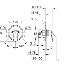 Смеситель скрытого монтажа для 1 потребителя Grohe Eurosmart Cosmopolitan (32880000)