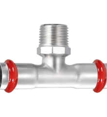 Тройник двухраструбный НР KOER KQ.T3510M PRESS-INOX AISI 304 35x1