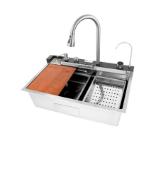 Мойка многофункциональная со встроенным смесителем MIXXUS MH7546-SET-06.SUS304 DECOR из нерж. стали SUS304 (Цвет нерж) (MX9577)
