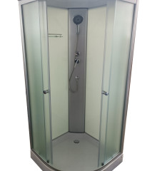 Бокс душовий без гідромасажу з низьким піддоном MIXXUS STRONG SB02-90x90x215-FB SATIN матове скло 4мм (MI6886)