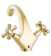 Смеситель для умывальника MIXXUS PREMIUM RETRO GOLD-161 (Цвет золото) (MI5848)