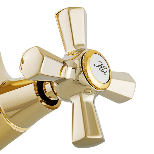 Смеситель для умывальника MIXXUS PREMIUM RETRO GOLD-161 (Цвет золото) (MI5848)