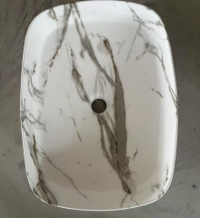 Раковина накладная MIXXUS PREMIUM BEVEL-0102 MARBLE 495х370х135mm (MP6519)