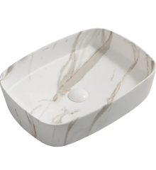 Раковина накладная MIXXUS PREMIUM BEVEL-0102 MARBLE 495х370х135mm (MP6519)